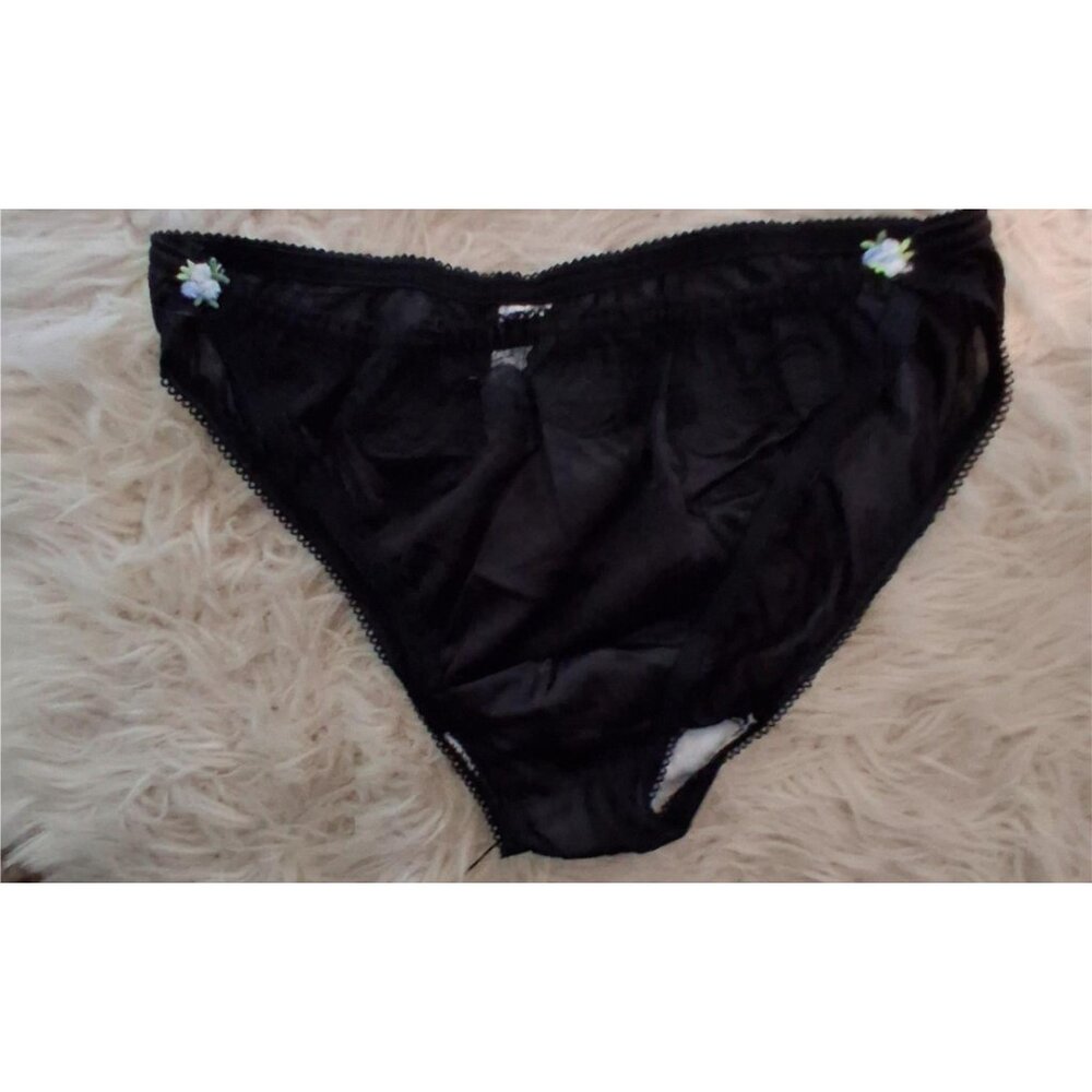 Under Duds nwot new vintage panties womens size 5 black nylon high cut sheer USA